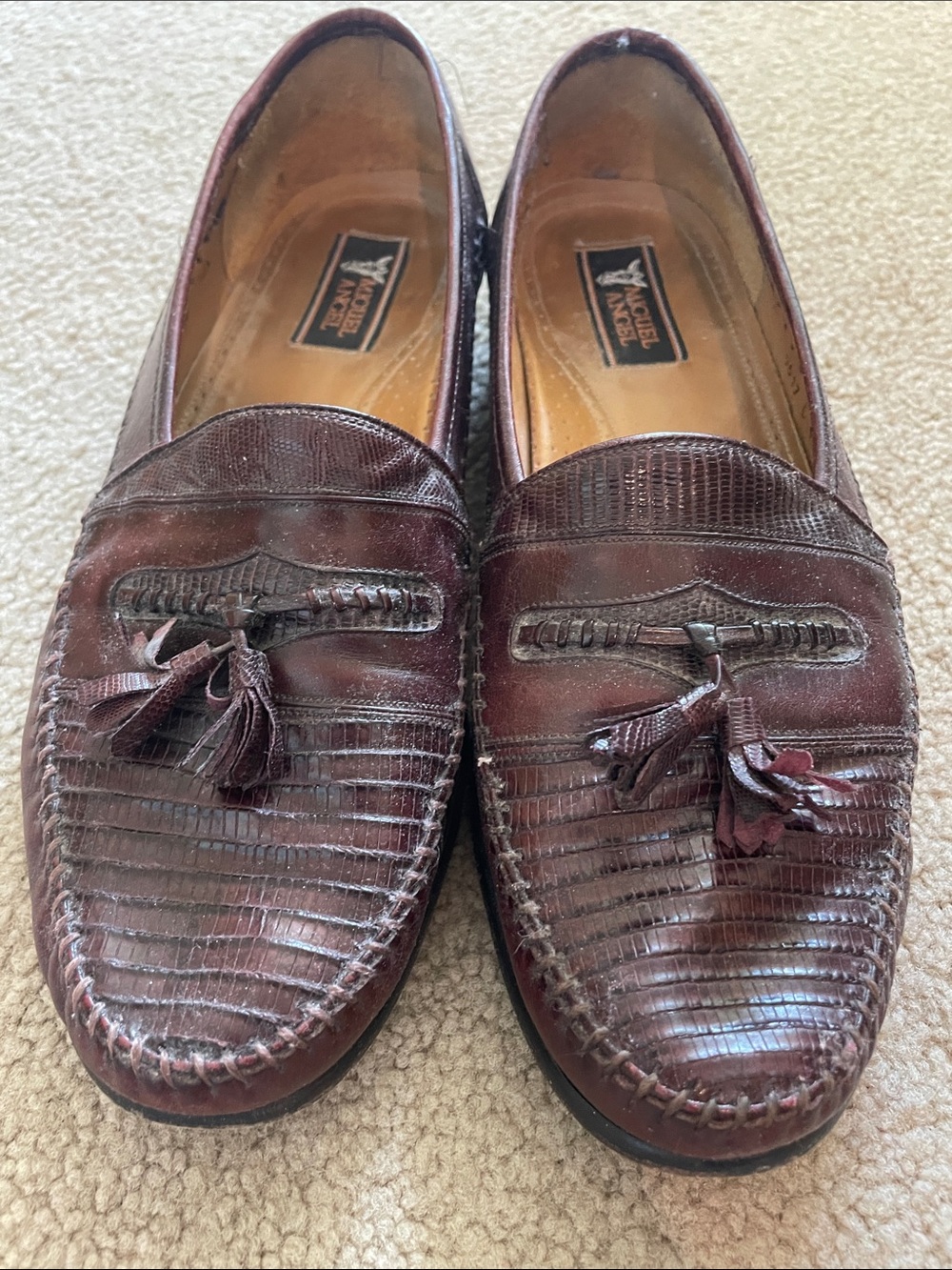 Vintage Miguel Angel Tassel Loafers in Burgundy Brown - Men